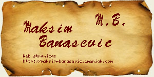 Maksim Banašević vizit kartica